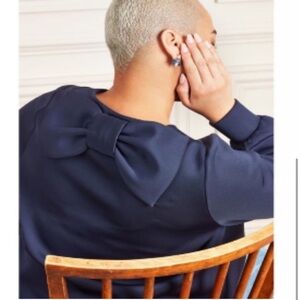 Stella & Dot Dark Navy “Crush it” Bow Top